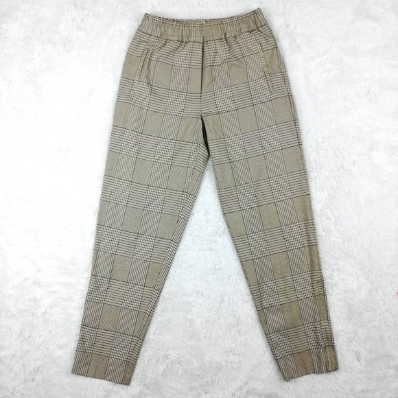 Remain Birger Christensen Womens Meg Tapered Leg Pants Brown Glen Check 8 New - Picture 1 of 11